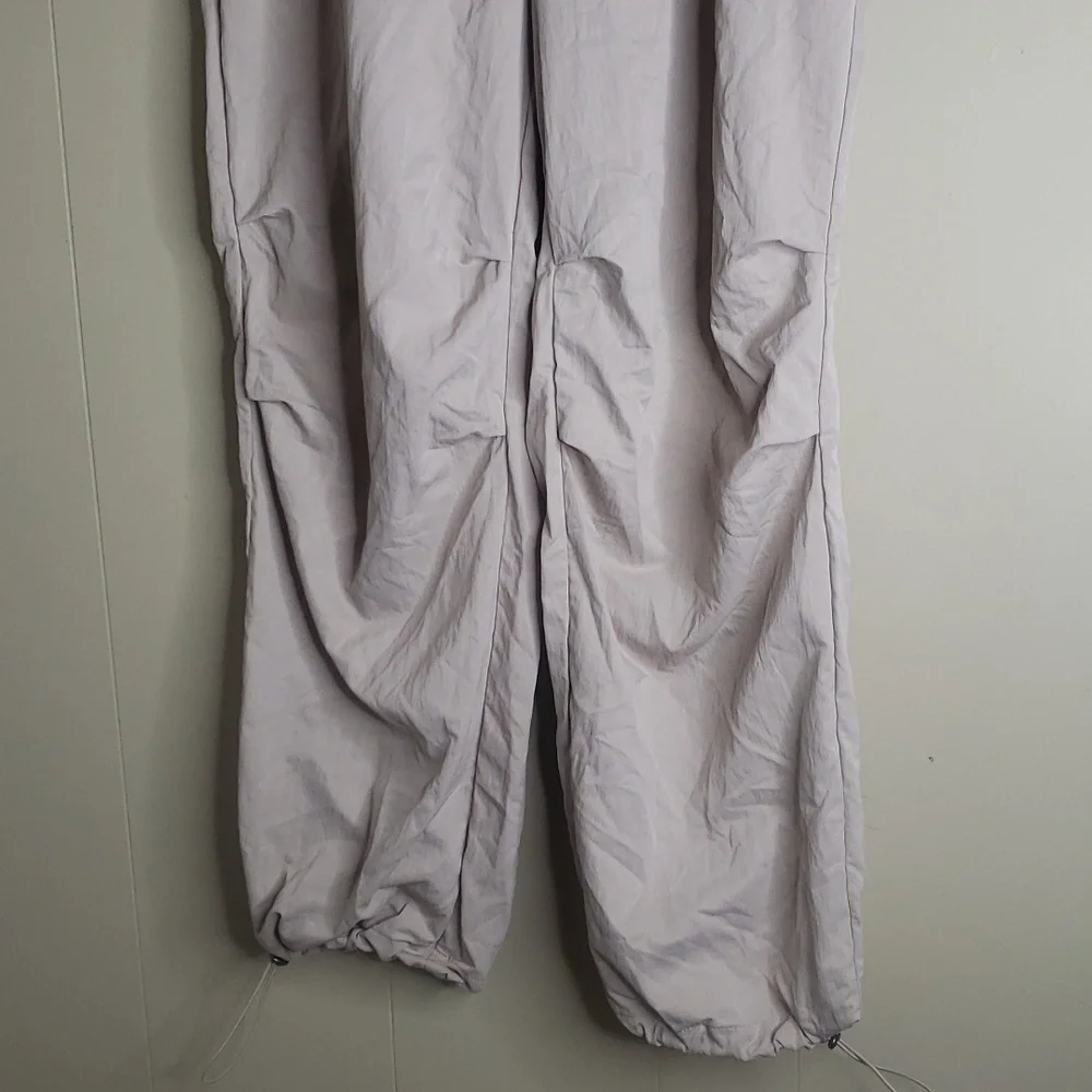 Women's Straight Relaxed High Rise Ankle Parachute Pants Tan 14 A New Day - Picture 5 of 9